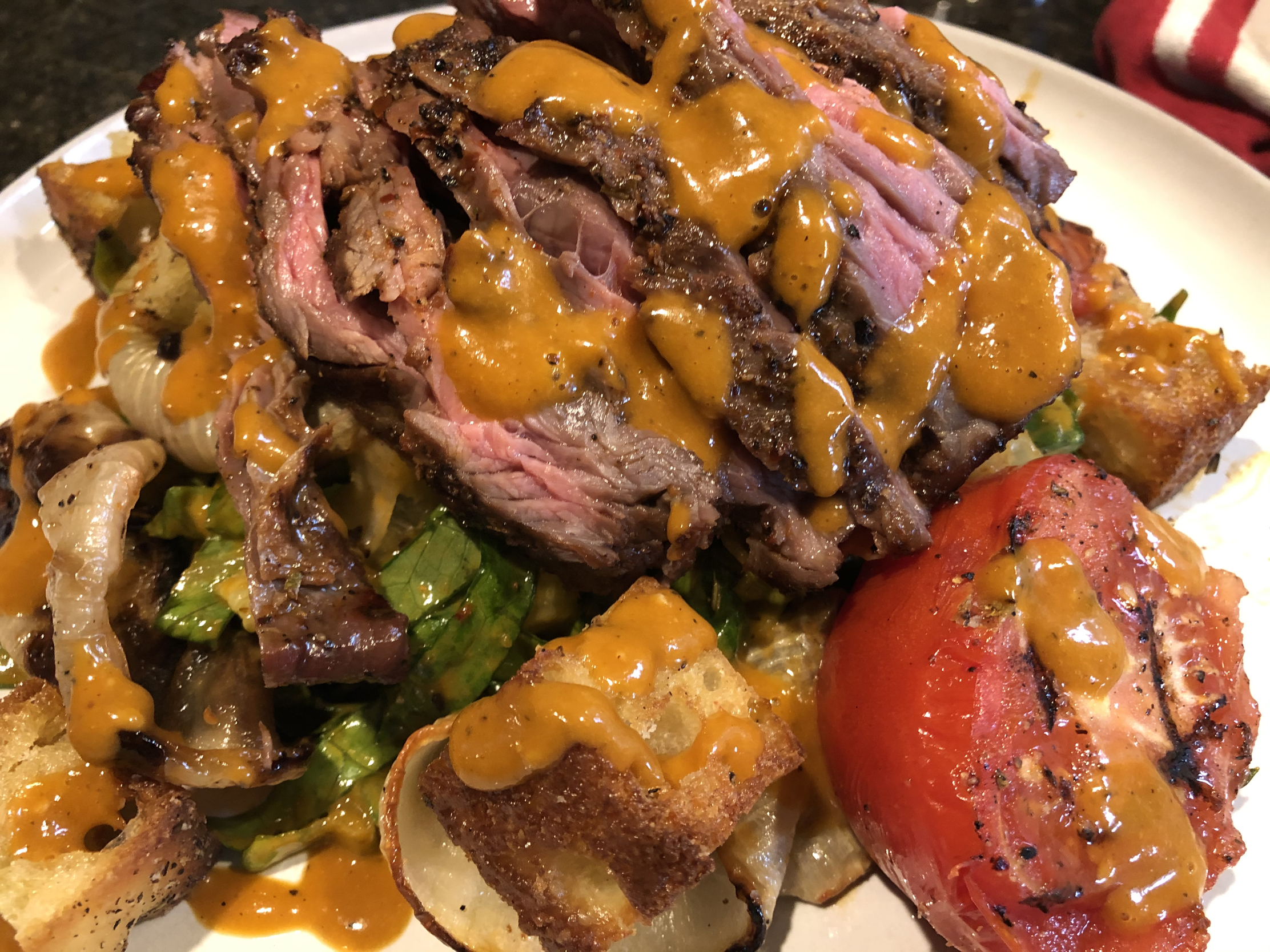 grilled hanger steak salad